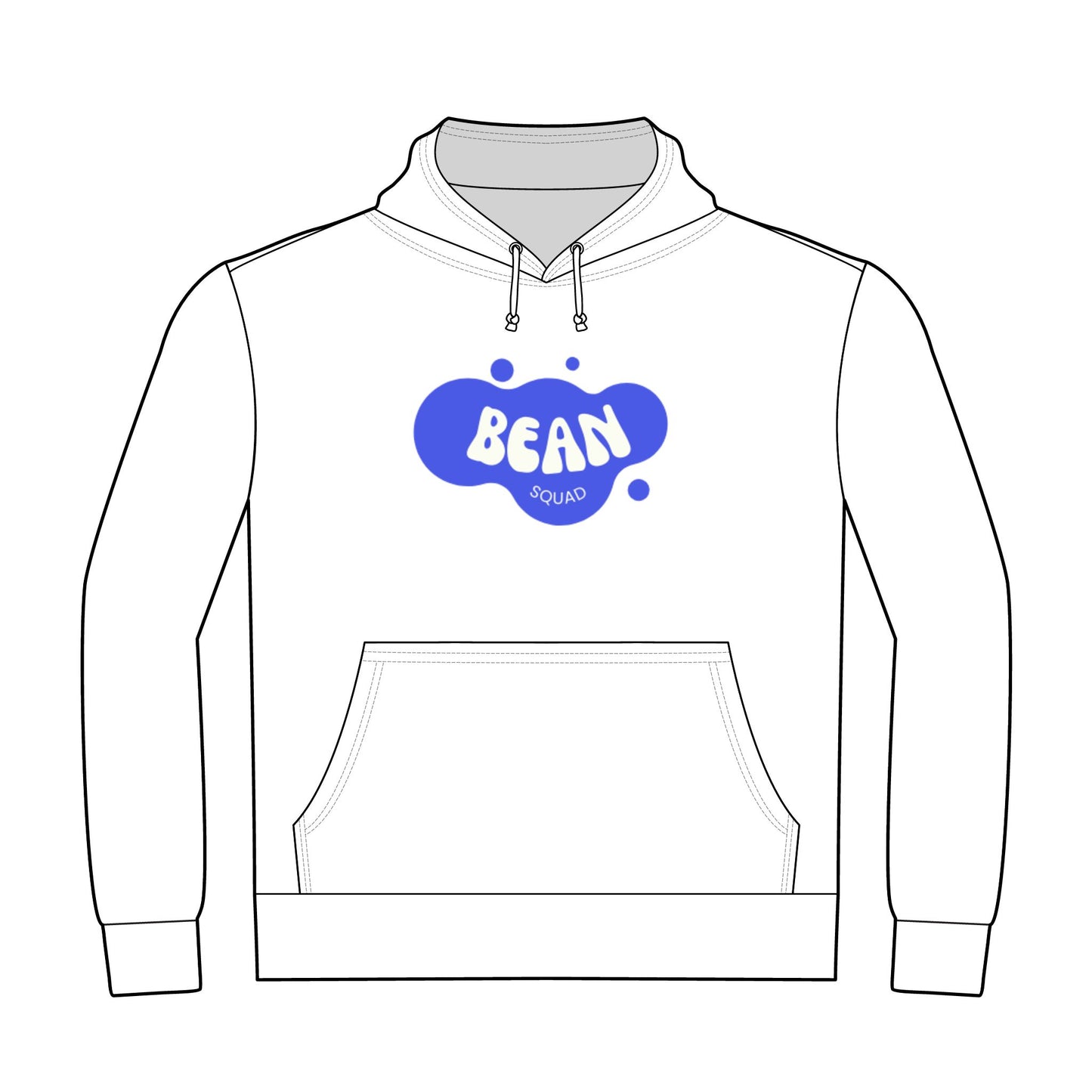 Fun "Bean Squad" Unisex Heavyweight Pullover Hoodie, Casual Wear, Gift for Friends, Cozy Loungewear, Ideal for Birthdays